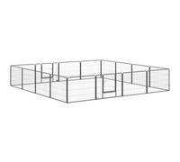 Pawhut Heavy Duty Dog Pen With 2 Doors, 16 Panels Dog Playpen,60H Cm In Grey Grey