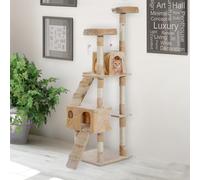 PawHut 170cm Cat Tree Kitten Kitty Scratcher Post Climbing Tower Activity Center House-Cream
