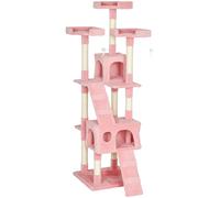 PawHut 173cm Cat Tree Scratching House, Activity Play Centre, Pink