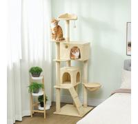 Pawhut 180Cm Cat Tree Tower With Sisal Scratching Posts, Condos, Beige