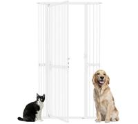 PawHut 180cm Extra Tall Pet Gate 77-104cm Wide 3.5 cm Narrow Gap White | Adjustable Cat Gate, Pressure Mounted, No Drilling, Steel Dog Gate, Tall Stair Gate, Doorways, Kitchen, Bedroom