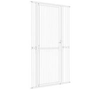 Pawhut 180Cm Extra Tall Pet Gate Cat Gate With Narrow Gap, 77-104Cm Wide In White White