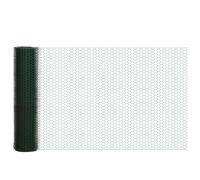 PawHut 1m x 25m Chicken Wire Mesh, Foldable PVC Coated Welded Garden Fence, Roll Poultry Netting, for Rabbits, Ducks, Gooses, Dark Green