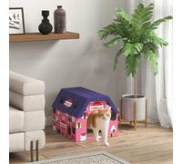 Pawhut 2-In-1 Cat Scratching Board House With 4 Paw-Shaped Vents, Pink
