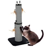 PawHut 78cm Tall Cat Scratching Post With 3 Toy Feathers - Black | TJ Hughes Brown