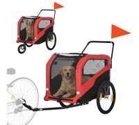 PawHut 2 in 1 Dog Bike Trailer Stroller for Large Dogs with Hitch | Quick-Release 20" Wheels, Pet Bicycle Cart Trolley Carrier, for Travel