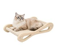 PawHut 2 in 1 Sisal Cat Scratcher Bed, Pine Wood Cat Scratching Board and Lounger for Indoor Pets, Anti-Slip Pet Furniture, 60 x 35 x 13 cm, Cream White