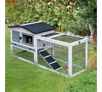 PawHut 2 Level Rabbit Hutch Outdoor