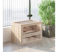 PawHut Wooden Hamster Cage Mice Rodents Hutch Small Animals 2 Levels 60x35x42 cm
