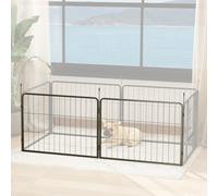 PawHut 2 Piece Dog Pen Expansion Pack for 60cm High Pet Playpen for S Dogs, Black