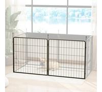 PawHut 2 Piece Dog Pen Expansion Pack for 80cm High Pet Playpen with 3 Connecting Stakes, Puppy Pen for Small and Medium Dogs