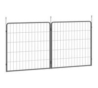 2 Piece Dog Pen Expansion Pack for 80cm High Pet Playpen for S M Dogs PawHut Black M