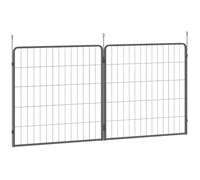 Pawhut 2 Piece Dog Pen Expansion Pack For 80Cm High Pet Playpen For S M Dogs In Grey Grey