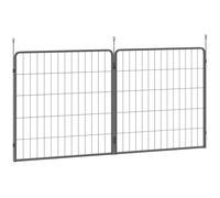 PawHut 2 Piece Dog Pen Expansion Pack for 80cm High Pet Playpen with 3 Connecting Stakes, Puppy Pen for Small and Medium Dogs Black