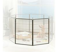 PawHut 2 Piece Large Black Dog Pen with Expansion Pack