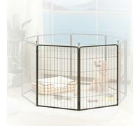 PawHut 2 Piece Expansion Pack Dog Pen for 100cm High Animal Pen - Black - steel - 1