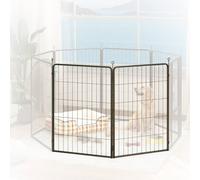 Pawhut 2 Piece Expansion Pack Dog Pen For 100Cm High Animal Pen In Black Black