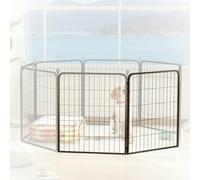 2 Piece Expansion Pack Dog Pen for 80cm High Animal Pen PawHut Black M