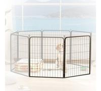 Pawhut 2 Piece Expansion Pack Dog Pen For 80Cm High Animal Pen In Black Black