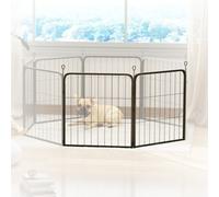 PawHut Dog Pen, 2 Panel Puppy Pen, Portable, Detachable, For Small Dogs, 60cm Tall, Black