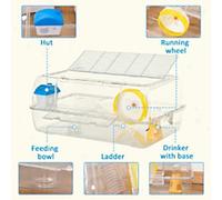 PawHut 2 Storey Hamster Cage Small Transparent