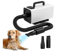 PawHut 2200W Dog Hair Dryer w/ Auto Adjustable Temperature & Airflow, White - White - ABS, PU - 1