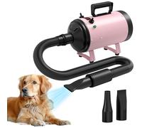 PawHut 2200W Dog Hair Dryer with Adjustable Temperature & Velocity, Pink