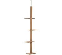 PawHut 260cm Floor To Ceiling Cat Tree Indoor Cats, Brown