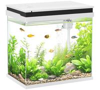 PawHut 26L Small Fish Tank with Filter System, LED Lights, Water Pump, White