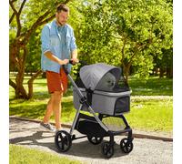 PawHut 3 in 1 One-Click Foldable Pet Stroller