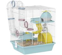 PawHut 3-Level Hamster Cage for Dwarf Hamster 34.5 x 27.5 x 41 cm Blue