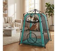 Pawhut 3-Tier Cat Tent, Portable Pet Tent For Indoor Outdoor