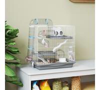 PawHut 3-Tier Hamster Cage, Gerbil Cage for Dwarf Hamsters, 45 x 30 x 45 cm