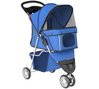 PawHut 3 Wheel Pet Stroller for Small and Miniature Dogs, Blue