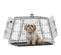 PawHut 30"(76 cm) Car Dog Crate Collapsible Slanted with Tray & Handle
