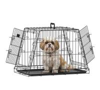 Pawhut 30"(76 Cm) Car Dog Crate, Small Dog Cage For Car Boots In Black Black