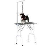 PawHut 32" Foldable Dog Grooming Table with 20-60cm Adjustable Arm, Black