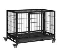 PawHut 36" Heavy Duty Metal Dog Crate with Tray - Black (Medium)