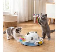 PawHut 4-in-1 Interactive Cat Toys with Butterfly, Feathers & Catnip Balls
