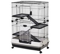 PawHut 4-Level Small Animal Cage, Ferret Cage, 81x52.5x114 cm Black