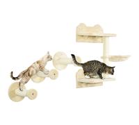 PawHut 4 Piece Cat Shelf - Cat Wall Furniture w/ Hammock - Steps - Platforms - Beige | TJ Hughes