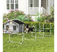 PawHut 4 Pieces Dog Agility Training Equipment with Carrying Bag, White