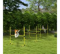 PawHut 4 Pieces Dog Agility Training Equipment with Carrying Bag, Yellow - 99 x 65 x 94 cm - PE, PVC, ABS - Yellow