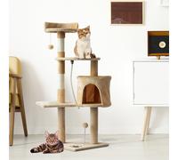 PawHut 40Lx 40Wx114H cm Cat Tree House Scratching Post Ball