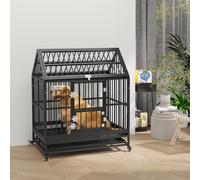 PawHut 43" Heavy Duty Dog Crate on Wheels
