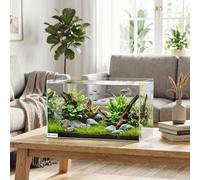 PawHut 43L Fish Tank, Glass Aquarium, Small Fish Tank with Protective Base Mat, for Shrimps, Turtles, Transparent, 50 x 30 x 30 cm