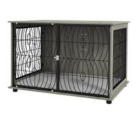 PawHut 46.46'' Indoor Dog Crate Furniture End Table w/ Plush Washable Cushion, Lockable Door, for Extra Large Size Dogs Aosom UK