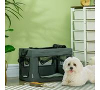 PawHut Pet Carrier Soft Dog Crate for Miniature Dogs 48.5 x 34 x 34 cm Grey