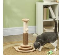PawHut 49cm Cat Scratching Post with Interactive Track Ball for Indoors