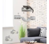 Pawhut 4Pcs Cat Wall Shelves With Steps, Ladder, Jumping Platforms